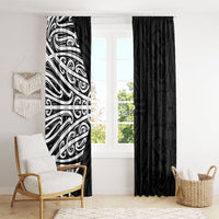 Black New Zealand Puhoro Maori Tattoo Window Curtain