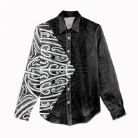 Black New Zealand Puhoro Maori Tattoo Women Casual Shirt