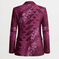 Pink Aloha Hawaii Blazer Hawaiian Kakau Ohia Lehua Lei - Polynesian Pride