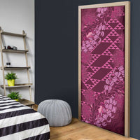 Pink Aloha Hawaii Door Cover Hawaiian Kakau Ohia Lehua Lei - Polynesian Pride
