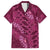 Pink Aloha Hawaii Family Matching Long Sleeve Bodycon Dress and Hawaiian Shirt Hawaiian Kakau Ohia Lehua Lei - Polynesian Pride