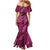 Pink Aloha Hawaii Family Matching Mermaid Dress and Hawaiian Shirt Hawaiian Kakau Ohia Lehua Lei - Polynesian Pride
