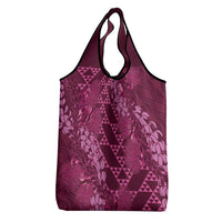 Pink Aloha Hawaii Grocery Bag Hawaiian Kakau Ohia Lehua Lei - Polynesian Pride