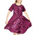 Pink Aloha Hawaii Kid Short Sleeve Dress Hawaiian Kakau Ohia Lehua Lei - Polynesian Pride