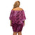 Pink Aloha Hawaii Off Shoulder Short Dress Hawaiian Kakau Ohia Lehua Lei - Polynesian Pride