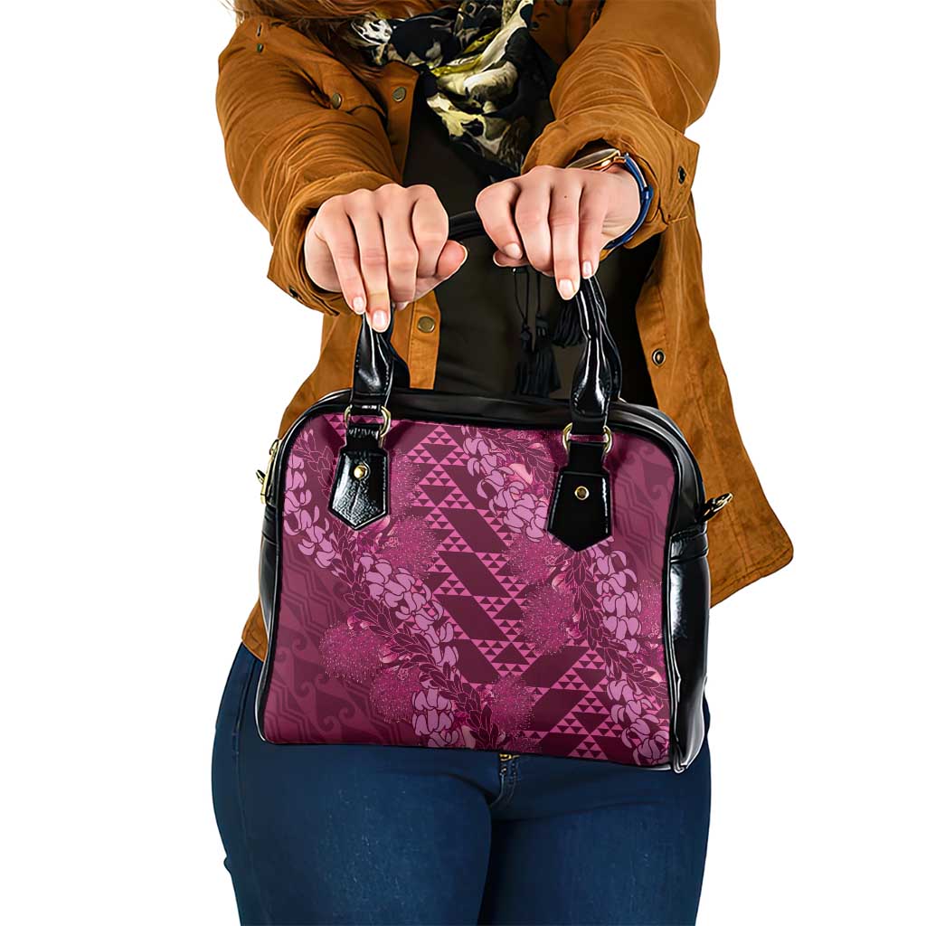 Pink Aloha Hawaii Shoulder Handbag Hawaiian Kakau Ohia Lehua Lei - Polynesian Pride