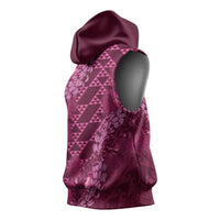 Pink Aloha Hawaii Sleeveless Hoodie Hawaiian Kakau Ohia Lehua Lei - Polynesian Pride