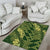 Green Aloha Hawaii Area Rug Hawaiian Kakau Ohia Lehua Lei - Polynesian Pride