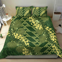 Green Aloha Hawaii Bedding Set Hawaiian Kakau Ohia Lehua Lei - Polynesian Pride