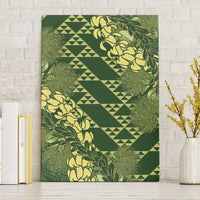Green Aloha Hawaii Canvas Wall Art Hawaiian Kakau Ohia Lehua Lei - Polynesian Pride