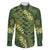Green Aloha Hawaii Family Matching Long Sleeve Bodycon Dress and Hawaiian Shirt Hawaiian Kakau Ohia Lehua Lei - Polynesian Pride