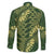 Green Aloha Hawaii Family Matching Long Sleeve Bodycon Dress and Hawaiian Shirt Hawaiian Kakau Ohia Lehua Lei - Polynesian Pride