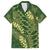 Green Aloha Hawaii Family Matching Short Sleeve Bodycon Dress and Hawaiian Shirt Hawaiian Kakau Ohia Lehua Lei - Polynesian Pride