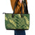 Green Aloha Hawaii Leather Tote Bag Hawaiian Kakau Ohia Lehua Lei - Polynesian Pride