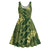 Green Aloha Hawaii Midi Dress Hawaiian Kakau Ohia Lehua Lei - Polynesian Pride