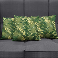 Green Aloha Hawaii Pillow Cover Hawaiian Kakau Ohia Lehua Lei - Polynesian Pride