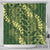 Green Aloha Hawaii Shower Curtain Hawaiian Kakau Ohia Lehua Lei - Polynesian Pride