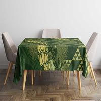 Green Aloha Hawaii Tablecloth Hawaiian Kakau Ohia Lehua Lei - Polynesian Pride