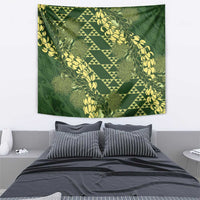 Green Aloha Hawaii Tapestry Hawaiian Kakau Ohia Lehua Lei - Polynesian Pride
