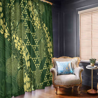 Green Aloha Hawaii Window Curtain Hawaiian Kakau Ohia Lehua Lei - Polynesian Pride