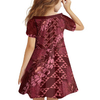 Maroon Aloha Hawaii Family Matching Mermaid Dress and Hawaiian Shirt Hawaiian Kakau Ohia Lehua Lei LT14 - Polynesian Pride