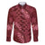 Maroon Aloha Hawaii Family Matching Mermaid Dress and Hawaiian Shirt Hawaiian Kakau Ohia Lehua Lei - Polynesian Pride