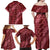 Maroon Aloha Hawaii Family Matching Off Shoulder Maxi Dress and Hawaiian Shirt Hawaiian Kakau Ohia Lehua Lei - Polynesian Pride