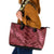 Maroon Aloha Hawaii Leather Tote Bag Hawaiian Kakau Ohia Lehua Lei - Polynesian Pride