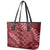 Maroon Aloha Hawaii Leather Tote Bag Hawaiian Kakau Ohia Lehua Lei - Polynesian Pride