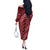 Maroon Aloha Hawaii Off The Shoulder Long Sleeve Dress Hawaiian Kakau Ohia Lehua Lei - Polynesian Pride