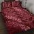 Maroon Aloha Hawaii Quilt Bed Set Hawaiian Kakau Ohia Lehua Lei - Polynesian Pride
