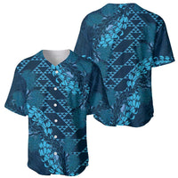Naval Night Aloha Hawaii Baseball Jersey Hawaiian Kakau Ohia Lehua Lei - Polynesian Pride