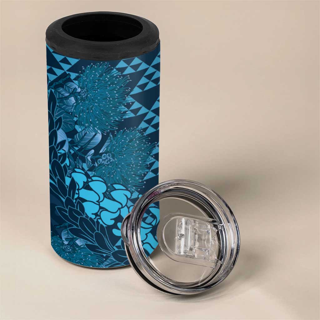 Naval Night Aloha Hawaii 4 in 1 Can Cooler Tumbler Hawaiian Kakau Ohia Lehua Lei - Polynesian Pride