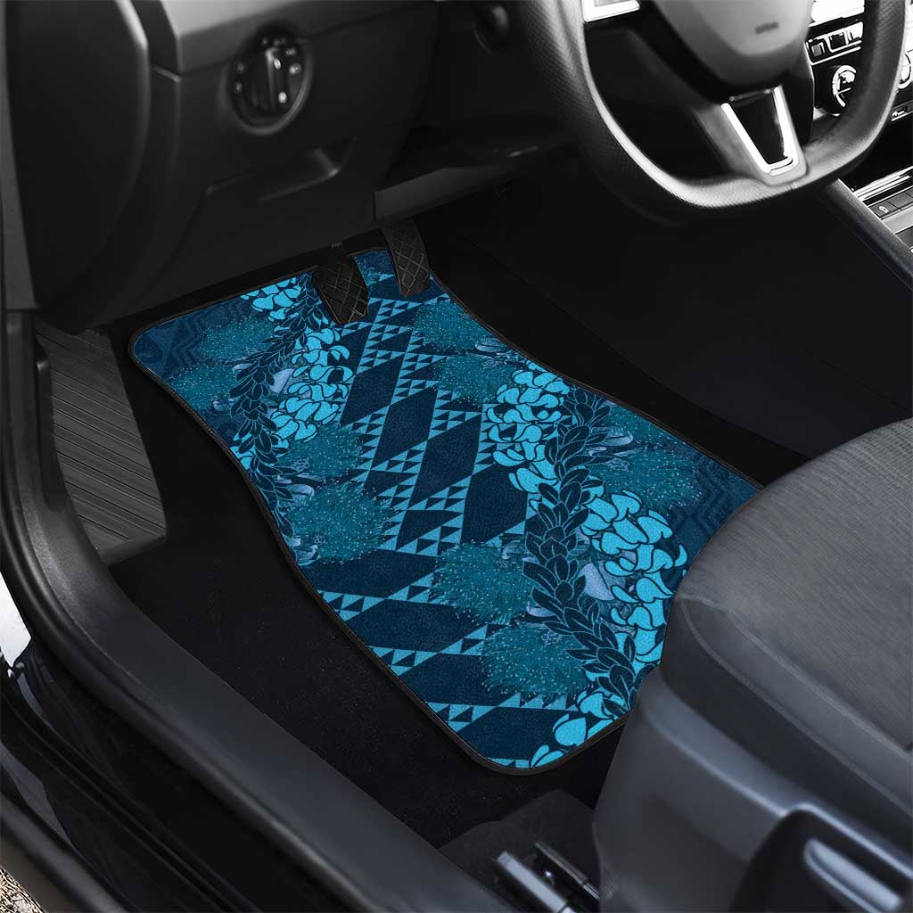 Naval Night Aloha Hawaii Car Mats Hawaiian Kakau Ohia Lehua Lei - Polynesian Pride