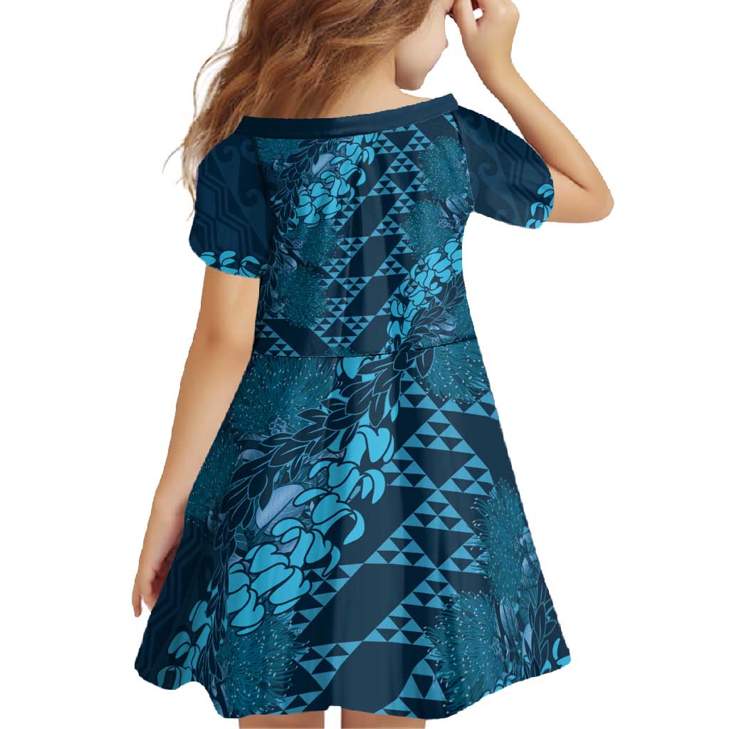 Naval Night Aloha Hawaii Family Matching Long Sleeve Bodycon Dress and Hawaiian Shirt Hawaiian Kakau Ohia Lehua Lei LT14 - Polynesian Pride
