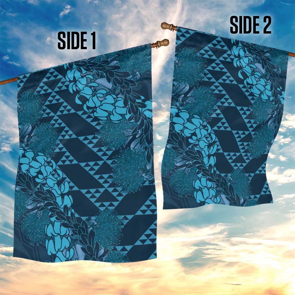 Naval Night Aloha Hawaii Garden Flag Hawaiian Kakau Ohia Lehua Lei - Polynesian Pride