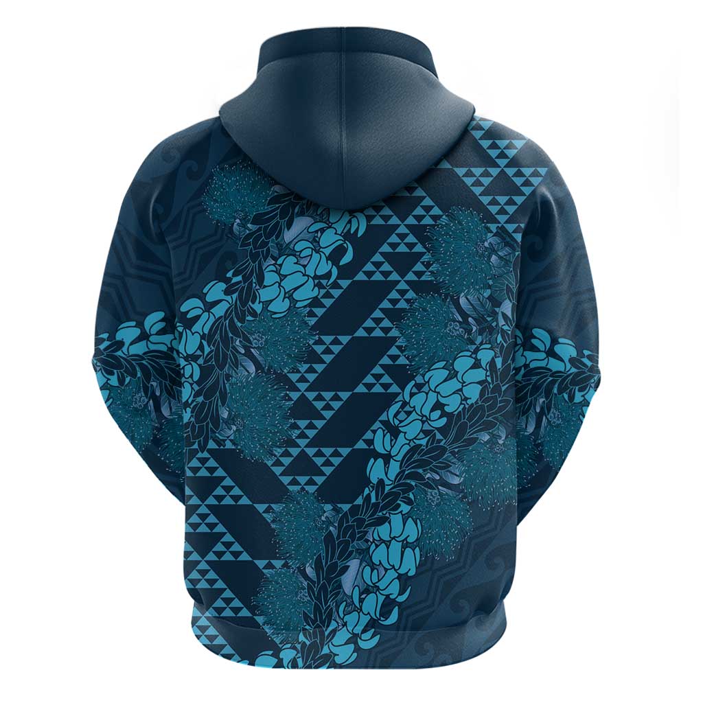 Naval Night Aloha Hawaii Hoodie Hawaiian Kakau Ohia Lehua Lei - Polynesian Pride