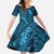 Naval Night Aloha Hawaii Kid Short Sleeve Dress Hawaiian Kakau Ohia Lehua Lei - Polynesian Pride
