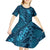 Naval Night Aloha Hawaii Kid Short Sleeve Dress Hawaiian Kakau Ohia Lehua Lei - Polynesian Pride