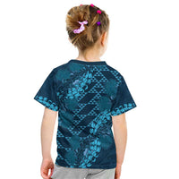 Naval Night Aloha Hawaii Kid T Shirt Hawaiian Kakau Ohia Lehua Lei - Polynesian Pride