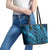 Naval Night Aloha Hawaii Leather Tote Bag Hawaiian Kakau Ohia Lehua Lei - Polynesian Pride