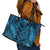 Naval Night Aloha Hawaii Leather Tote Bag Hawaiian Kakau Ohia Lehua Lei - Polynesian Pride