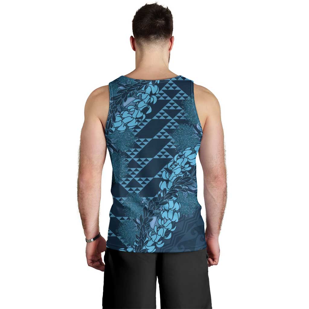 Naval Night Aloha Hawaii Men Tank Top Hawaiian Kakau Ohia Lehua Lei - Polynesian Pride