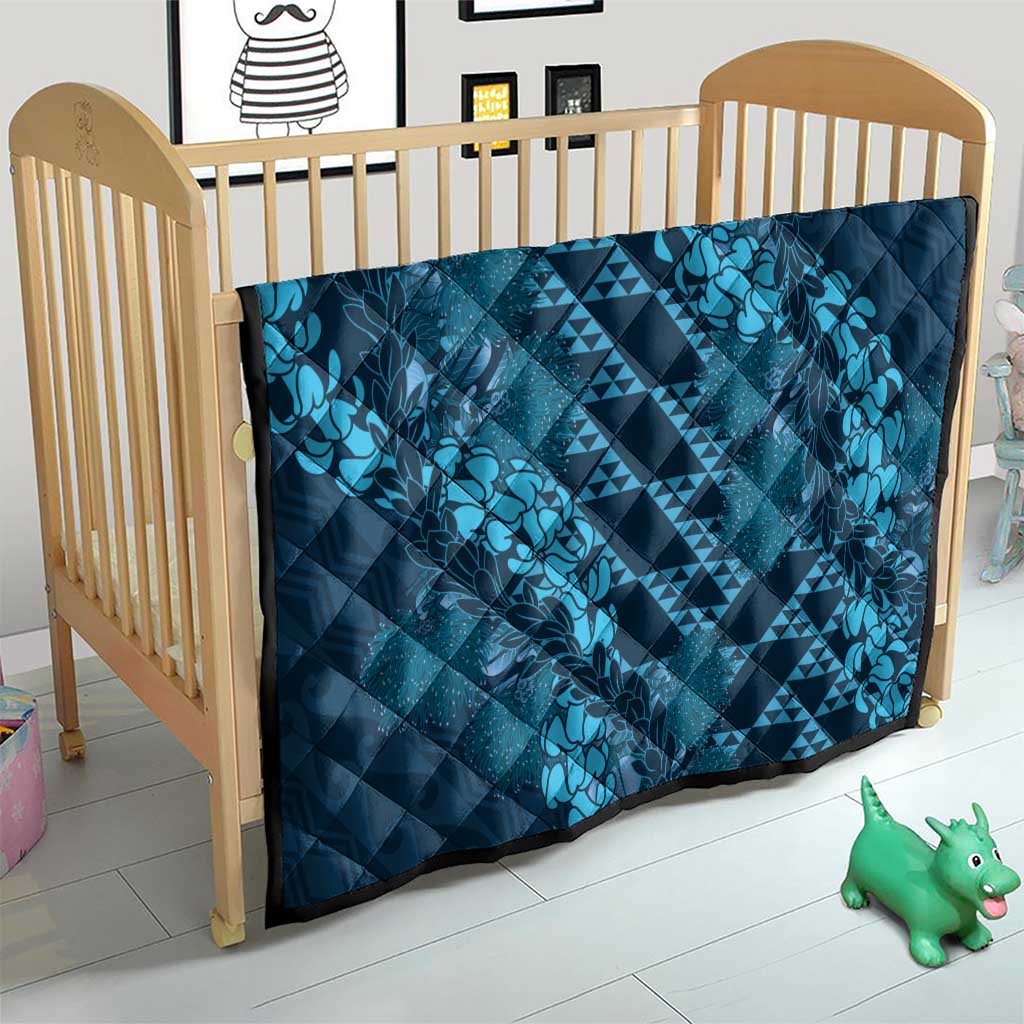 Naval Night Aloha Hawaii Quilt Hawaiian Kakau Ohia Lehua Lei - Polynesian Pride