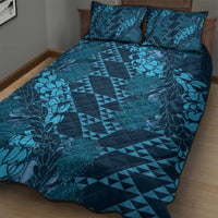 Naval Night Aloha Hawaii Quilt Bed Set Hawaiian Kakau Ohia Lehua Lei - Polynesian Pride
