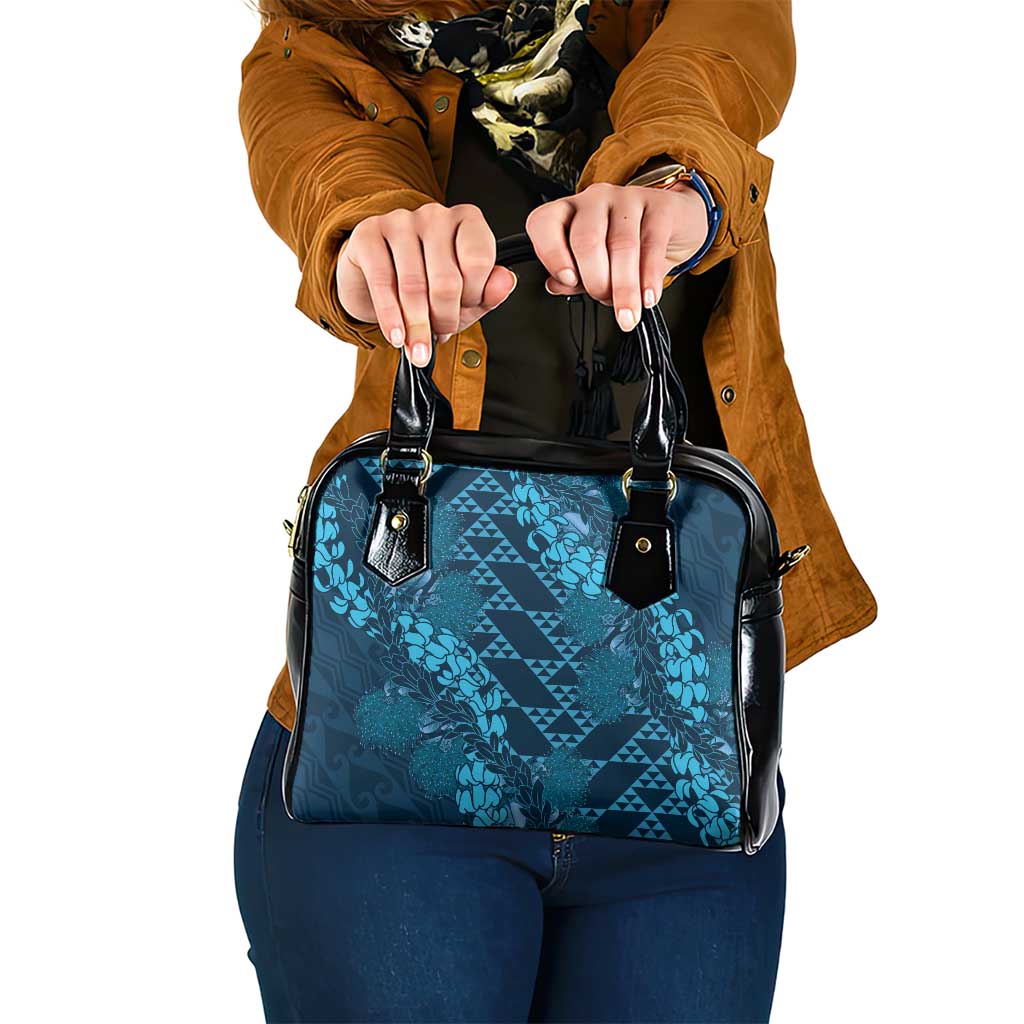 Naval Night Aloha Hawaii Shoulder Handbag Hawaiian Kakau Ohia Lehua Lei - Polynesian Pride