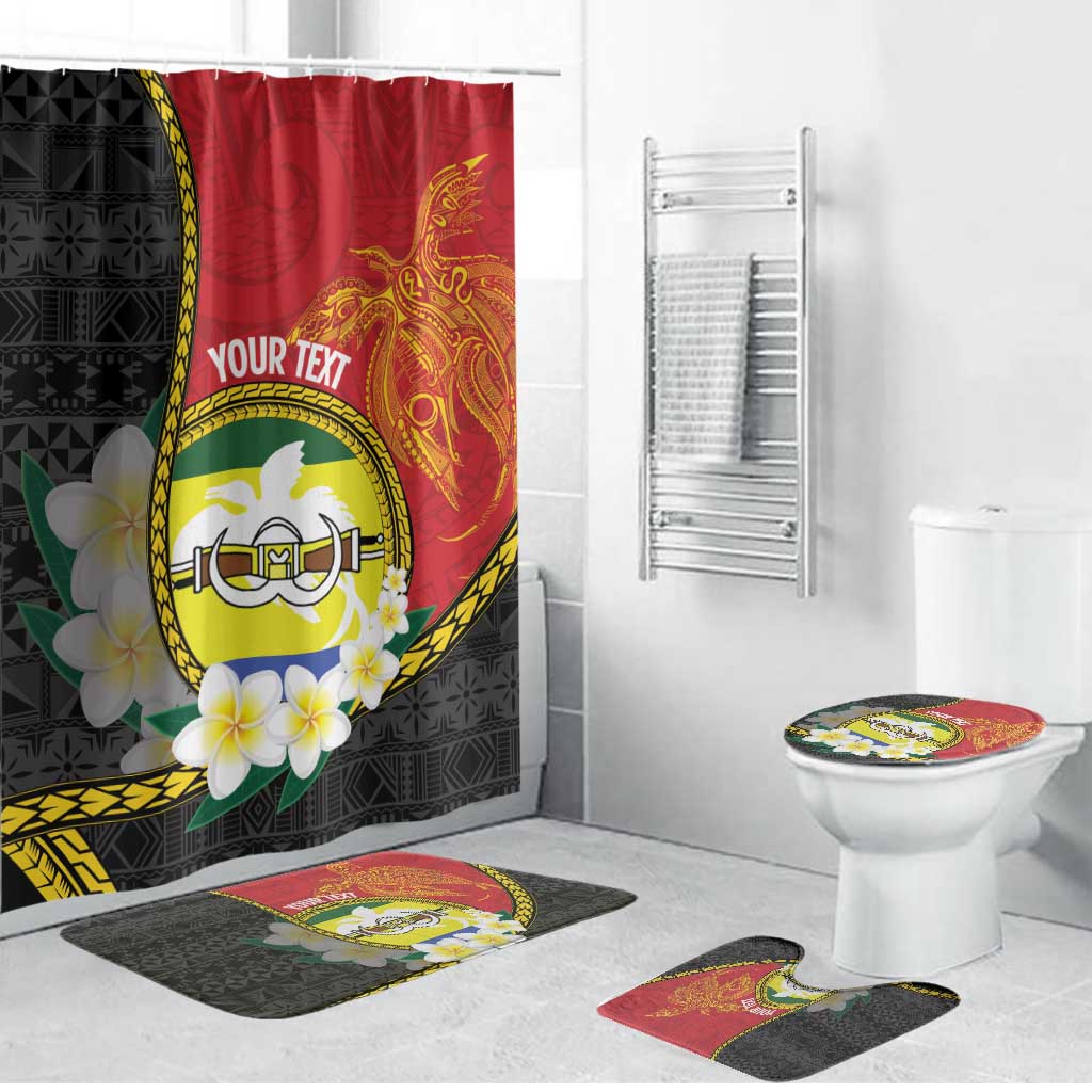 Personalised PNG Morobe Provins Bathroom Set Papua New Guinea Plumeria Melanesian Pattern - Polynesian Pride