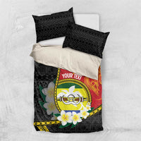 Personalised PNG Morobe Provins Bedding Set Papua New Guinea Plumeria Melanesian Pattern - Polynesian Pride