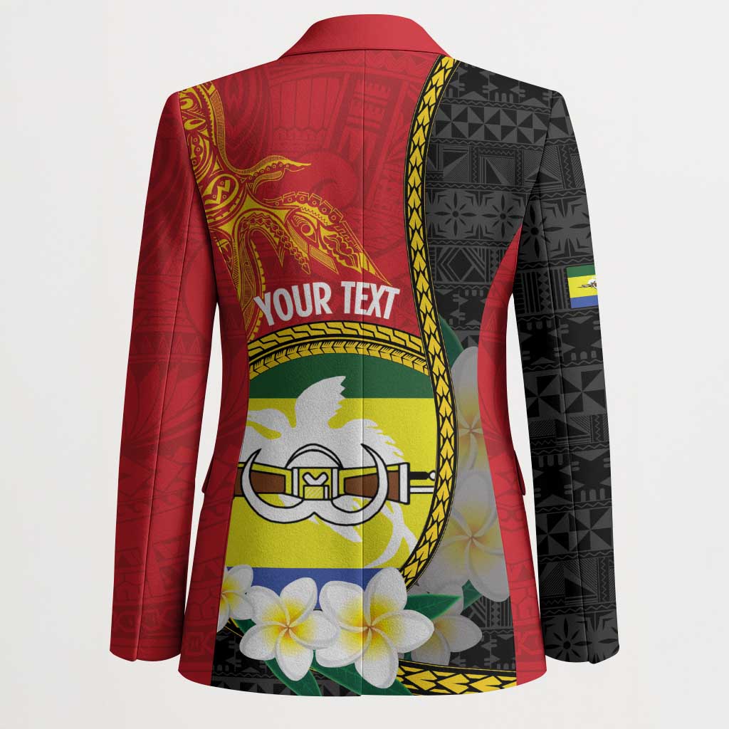 Personalised PNG Morobe Provins Blazer Papua New Guinea Plumeria Melanesian Pattern - Polynesian Pride
