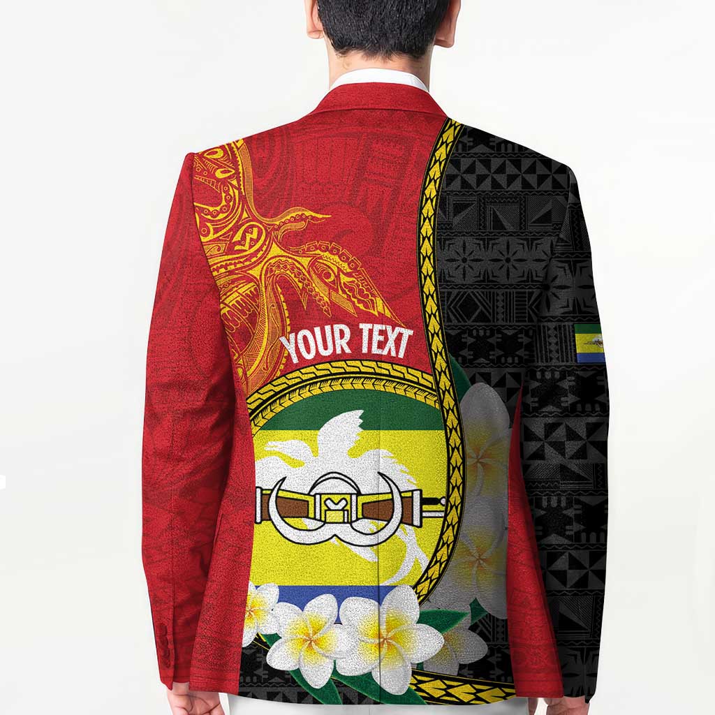 Personalised PNG Morobe Provins Blazer Papua New Guinea Plumeria Melanesian Pattern - Polynesian Pride